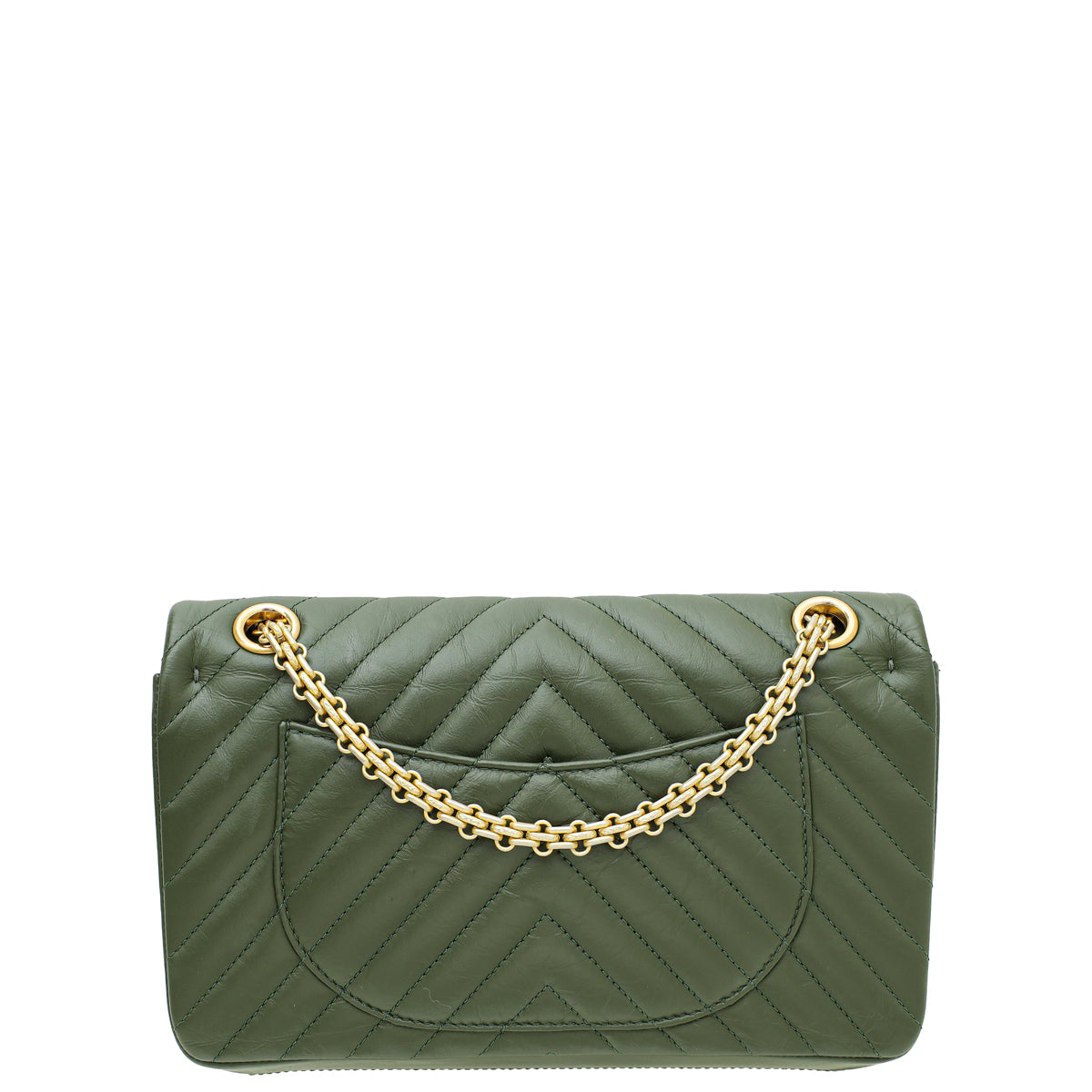 Chanel Olive Green 2.55 Reissue Chevron Double Flap 225 Medium Bag