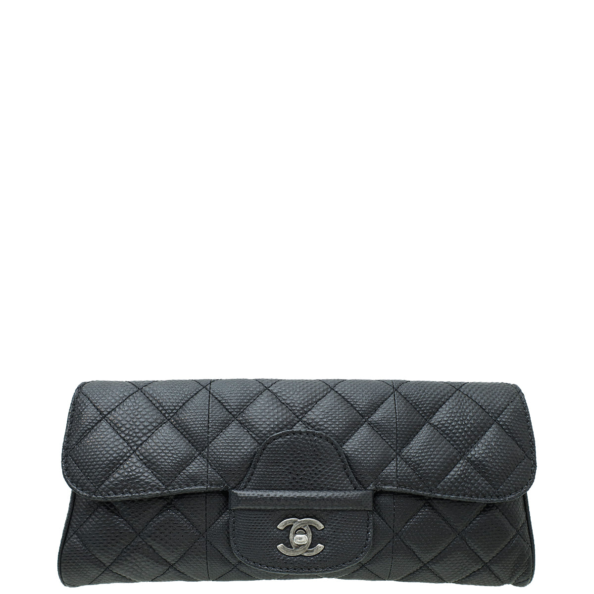 Chanel Black CC Karung Flap Clutch-Chanel-THE CLOSET