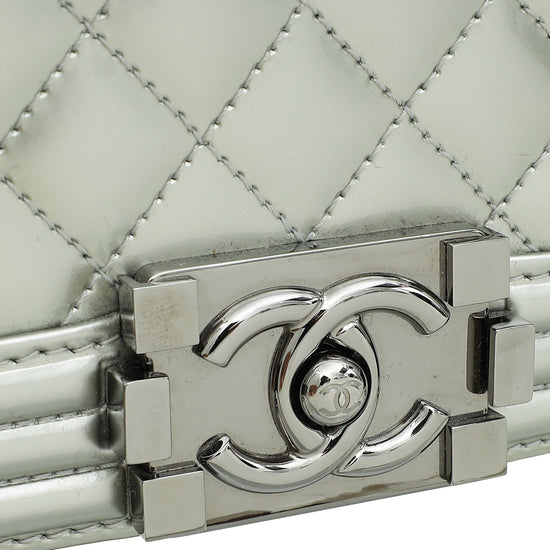 Chanel Metallic Silver Le Boy Small Bag