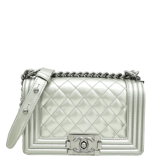 Chanel Metallic Silver Le Boy Small Bag