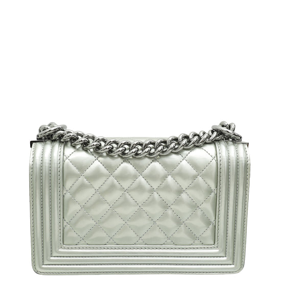 Chanel Metallic Silver Le Boy Small Bag