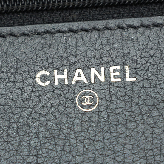 Chanel Black CC Crystal Embellished Wallet On Chain