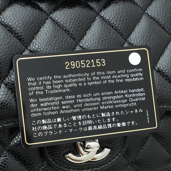 Chanel Black CC Classic Double Flap Medium Bag