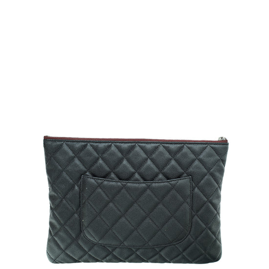 Chanel Black CC Classic Medium Cosmetic Case