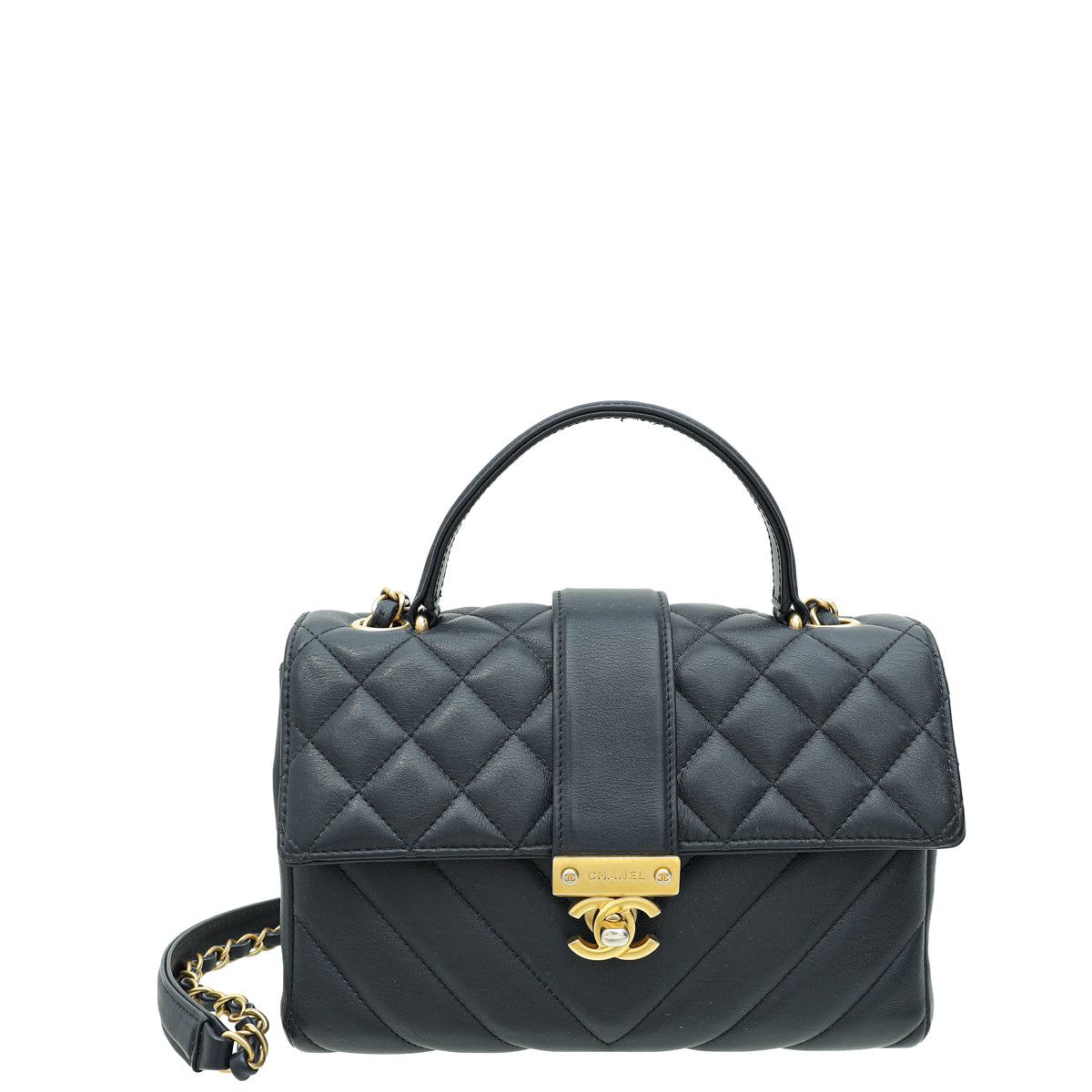 Chanel Blue Quilted Chevron In The City Bag