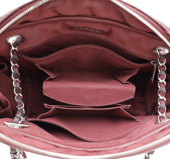 Chanel Red Vintage Chevron Camera Shoulder Bag