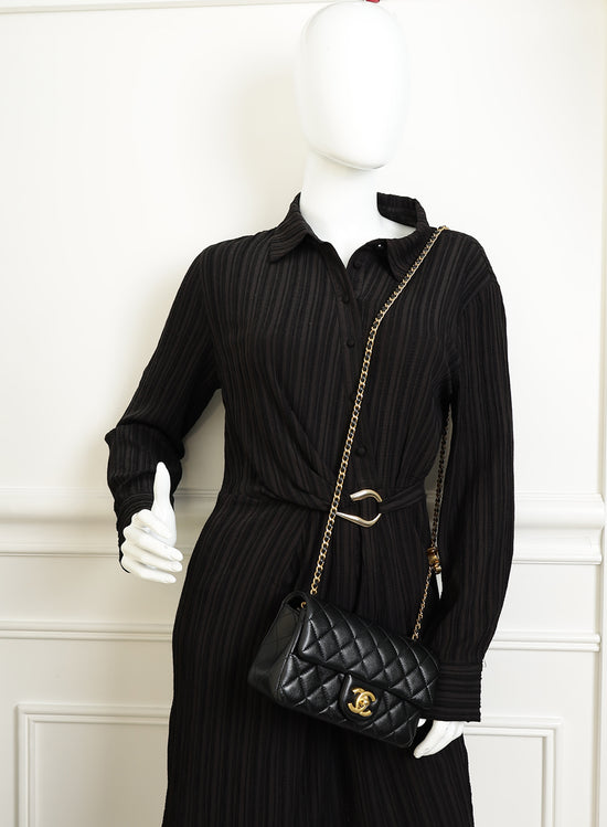 Chanel Black CC Crush Mini Rectangular Flap Bag