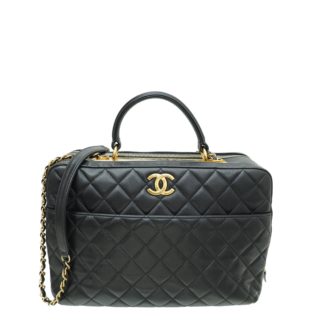 Chanel Black CC Trendy Large Bowling Bag