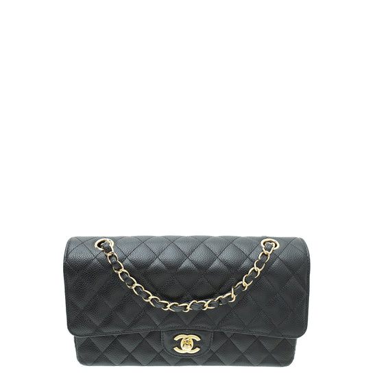 Chanel Black Caviar Quilted Jumbo Classic Flap GHW