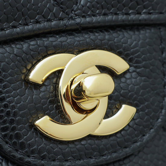 Chanel Black CC Classic Double Flap Medium Bag