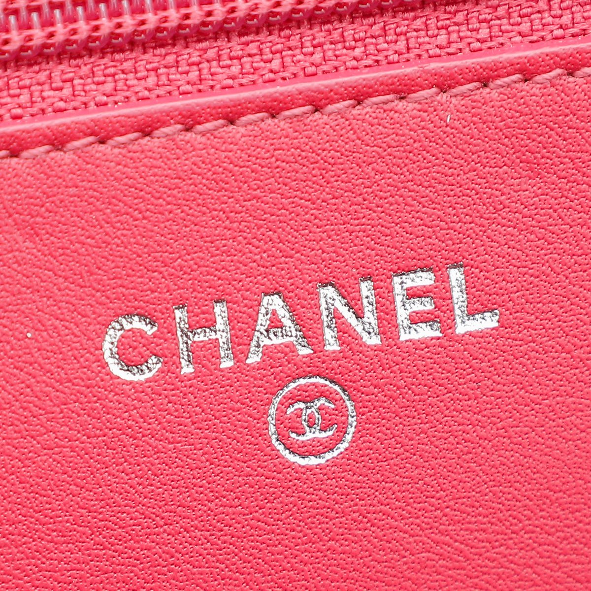 Chanel Dark Fuchsia CC Diamond Stitches Wallet On Chain