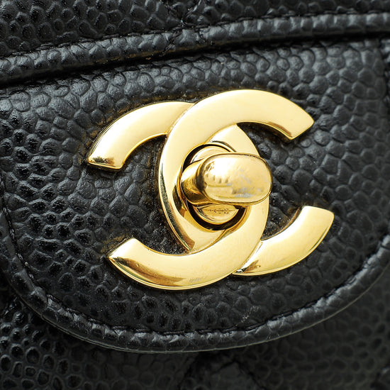 Chanel Black CC Classic Double Flap Medium Bag