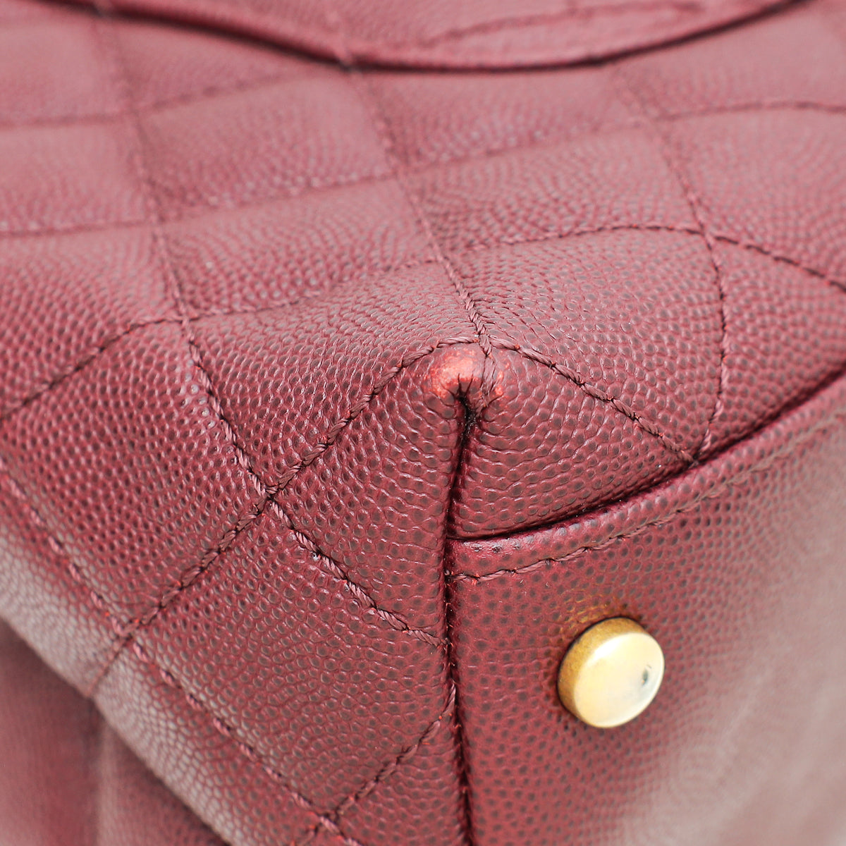 Chanel Burgundy CC Coco Handle with Lizard Handle Small Bag