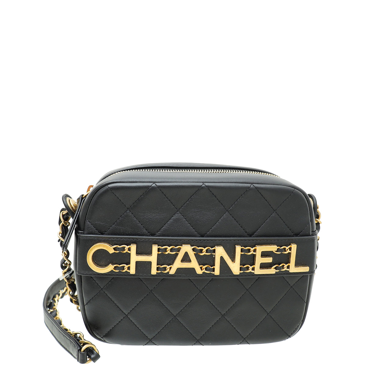 Chanel Black Front Logo Enchained Camera Bag-Chanel-THE CLOSET