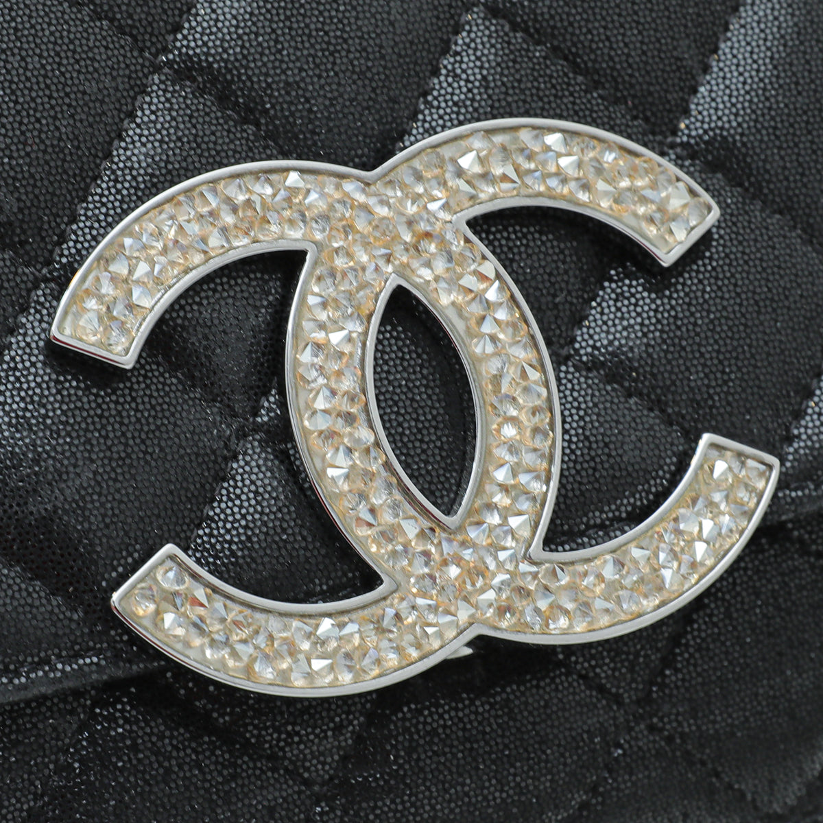Chanel Black CC Strass Embellished Wallet on Chain