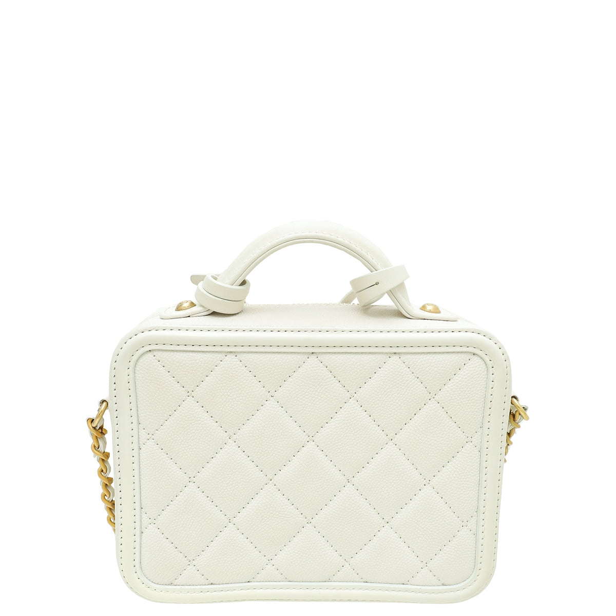 Chanel White CC Filigree Small Vanity Case-Chanel-THE CLOSET