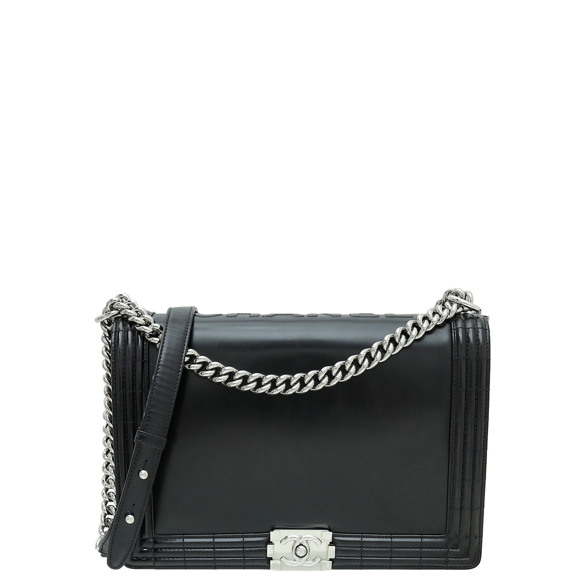 D' Borse Boutique - Chanel Le Boy Vertical Flap Bag In Black