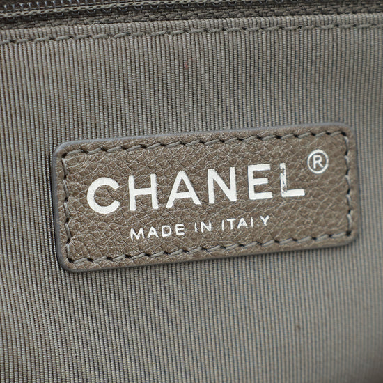 Chanel Metallic Bronze Gray Le Boy Flap Large Bag
