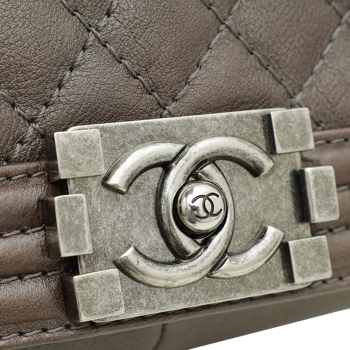 Chanel Metallic Bronze Gray Le Boy Flap Large Bag