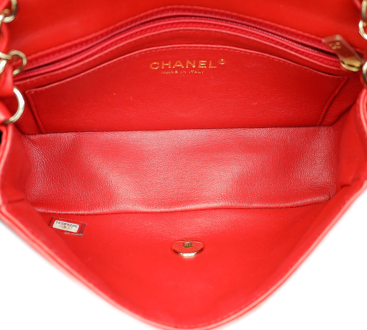 Chanel Red Classic Mini Rectangular Flap Bag