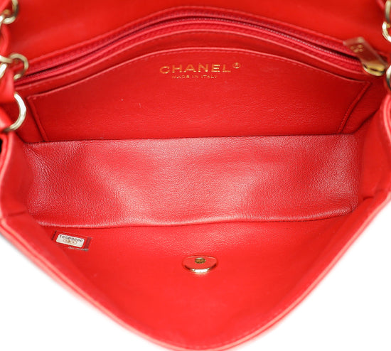 Chanel Red Classic Mini Rectangular Flap Bag