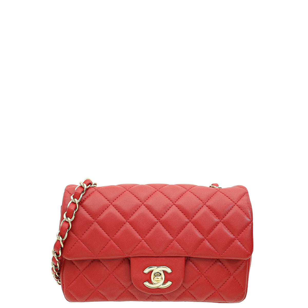 Chanel Red Classic Mini Rectangular Flap Bag