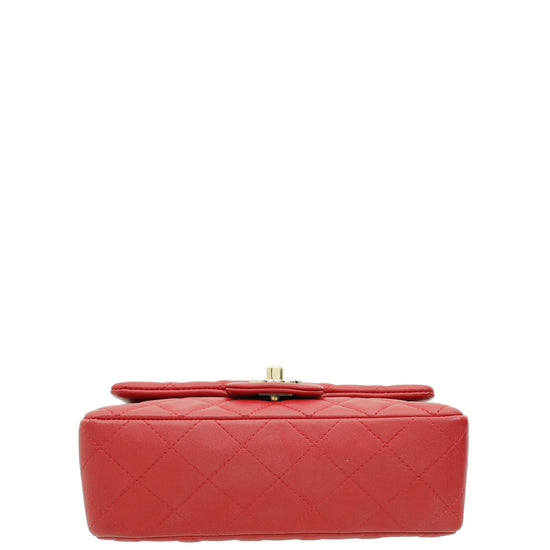 Chanel Red Classic Mini Rectangular Flap Bag