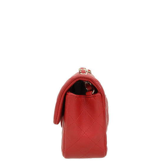 Chanel Red Classic Mini Rectangular Flap Bag