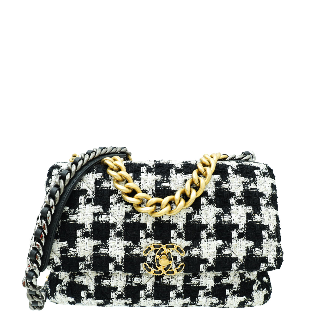 Chanel Bicolor Tweed Ribbon Quilted 19 Flap Large Bag-Chanel-THE CLOSET