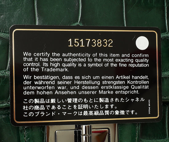 Chanel Forest Green Crocodile 2.55 Reissue Double Flap 227 Bag-Chanel-THE CLOSET