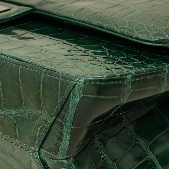 Chanel Forest Green Crocodile 2.55 Reissue Double Flap 227 Bag-Chanel-THE CLOSET