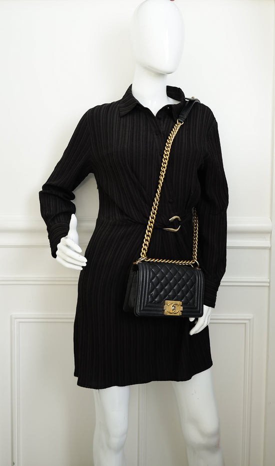 Chanel Black Le Boy Caviar Small Flap Bag