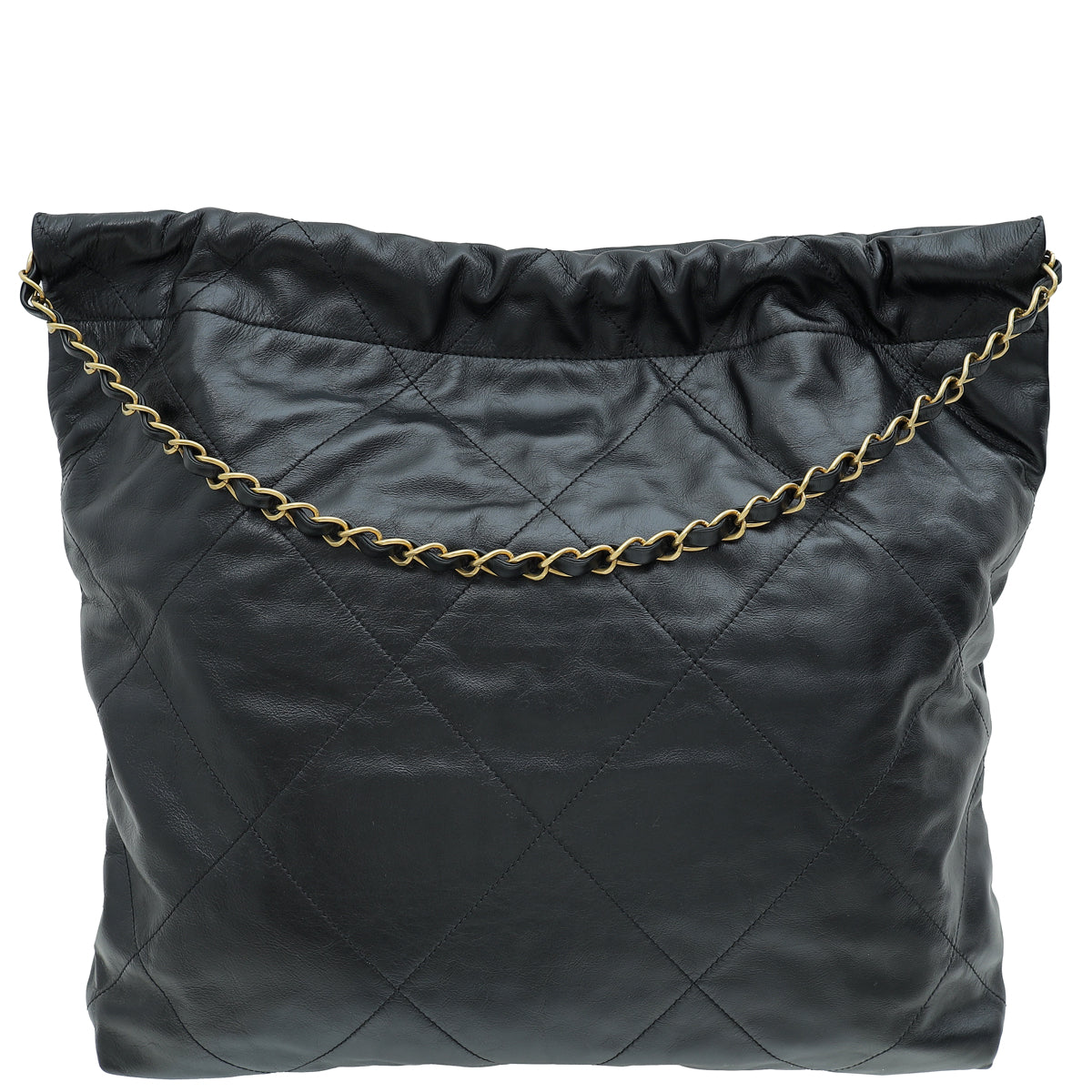 Chanel Black 22 Small Shiny Hobo Bag