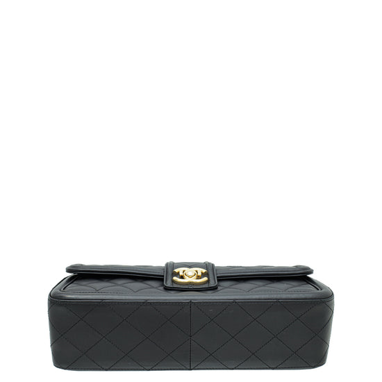 Chanel Black CC Elegant Flap Jumbo Bag