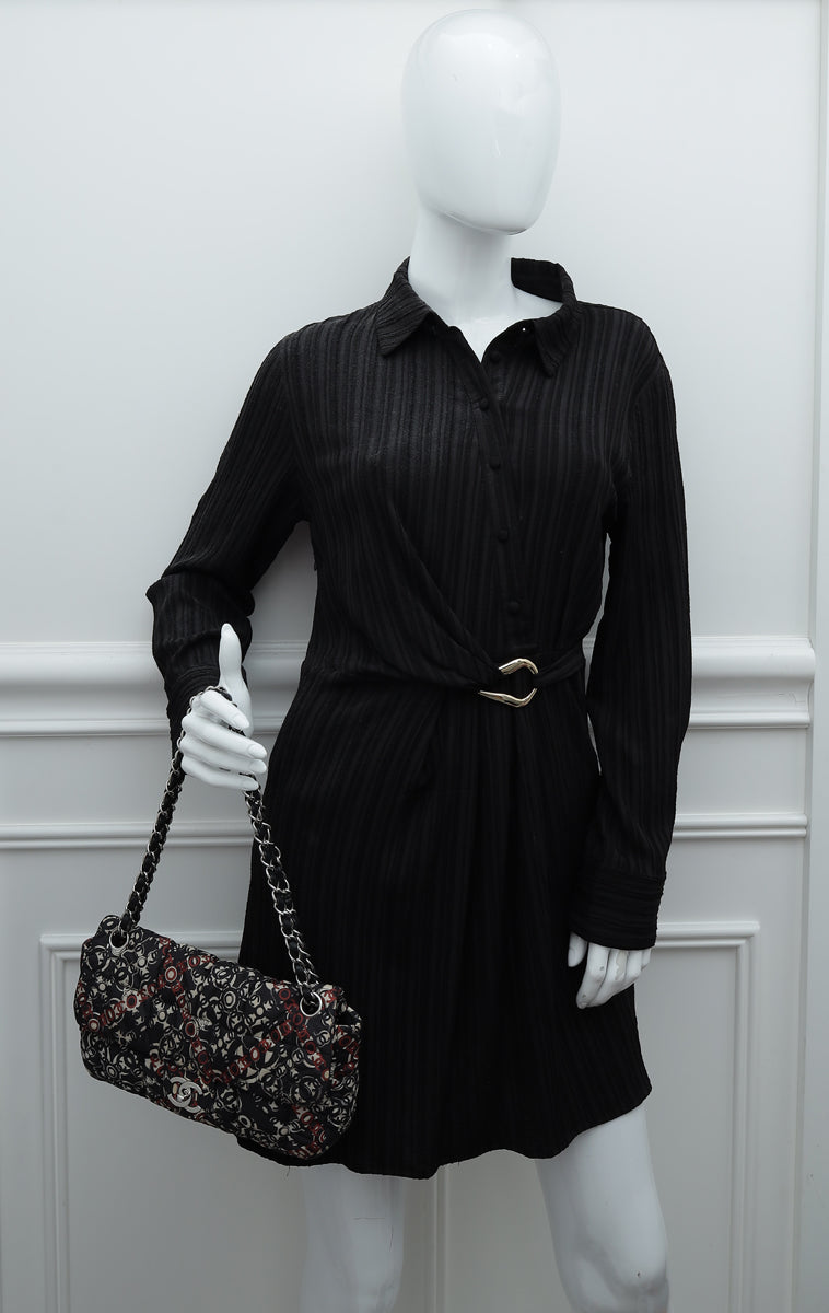 Chanel Black Multicolor Optic Coco Flap Medium Bag