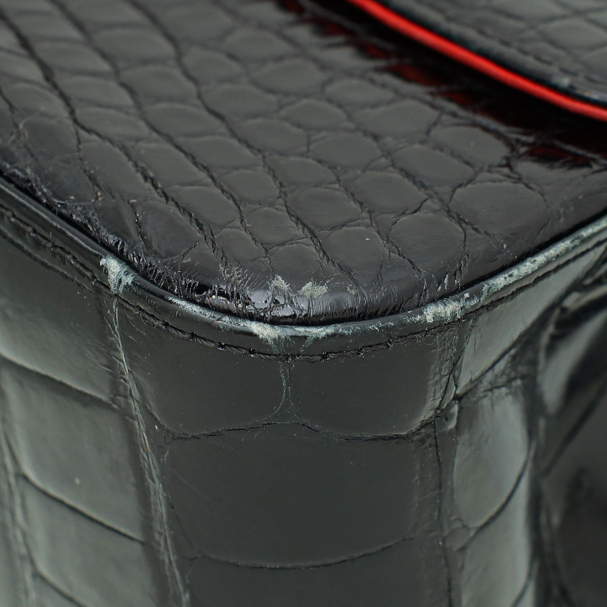 Chanel Black Shiny Alligator Classic Double Flap Maxi Bag