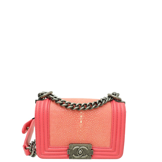 Chanel Pink Le Boy Galuchat Stingray Mini Flap Bag – THE CLOSET