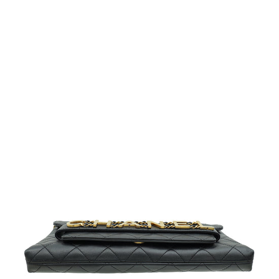 Chanel Black Logo Enchained Clutch Bag