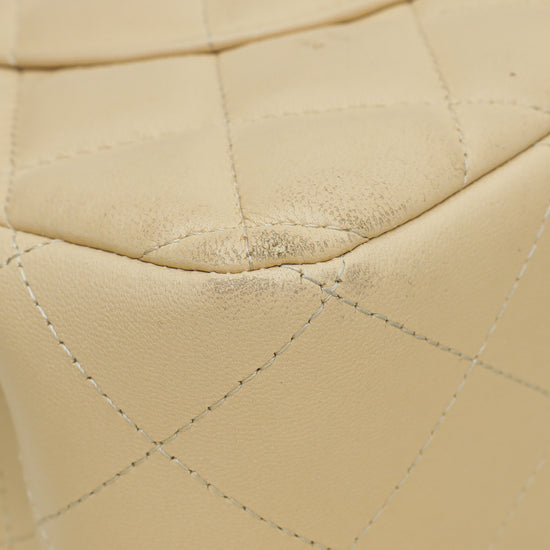 Chanel Beige CC Classic Double Flap Jumbo Bag