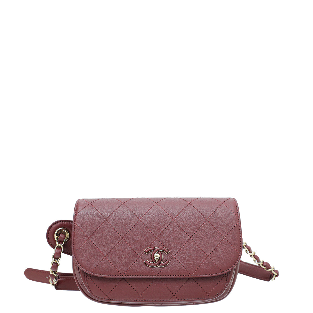 Chanel Burgundy CC Flap Waist Bag