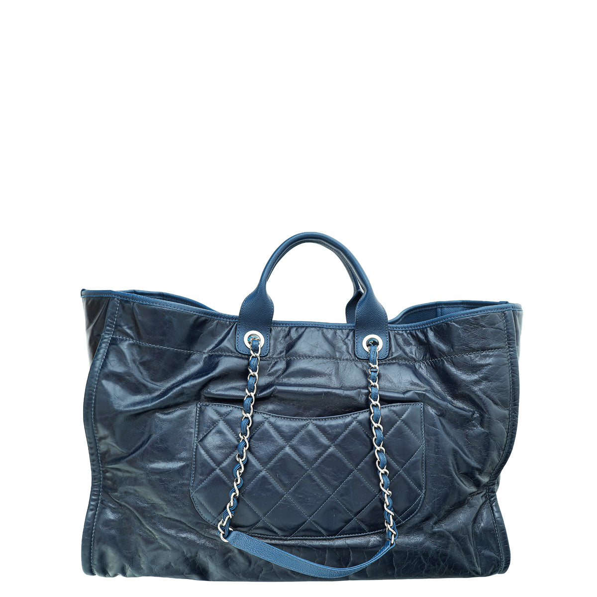 Chanel Navy Blue CC Deauville Extra Large Tote Bag-Chanel-THE CLOSET