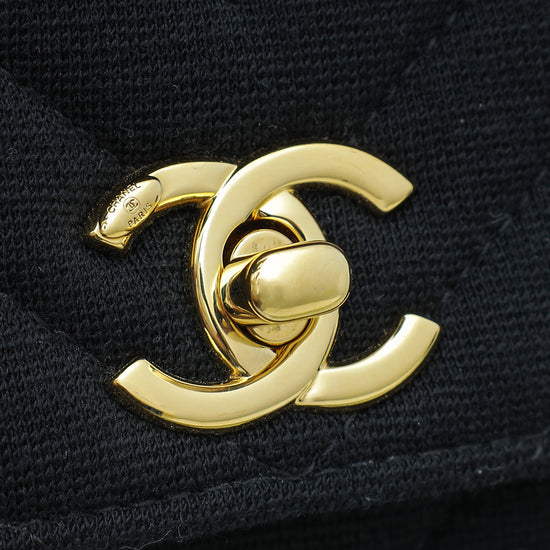 Chanel Black CC Chevron Trendy Jersey Wallet On Chain