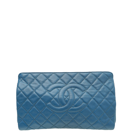 Chanel Dark Blue CC Timeless Frame Clutch