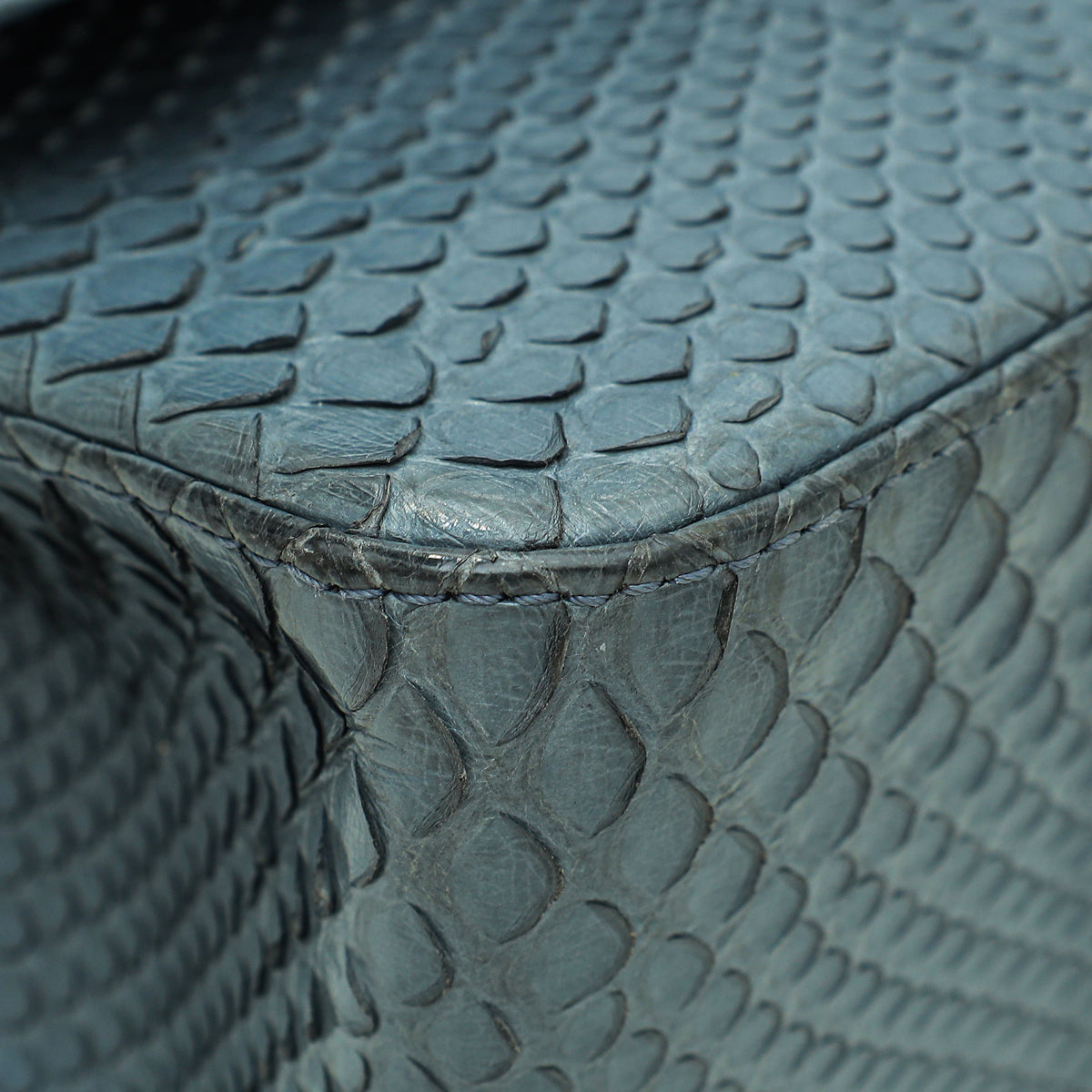 Chanel Bluish Grey Python CC Classic Double Flap Jumbo Bag