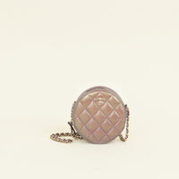 Chanel Metallic Purple Round Clutch w/ Chain