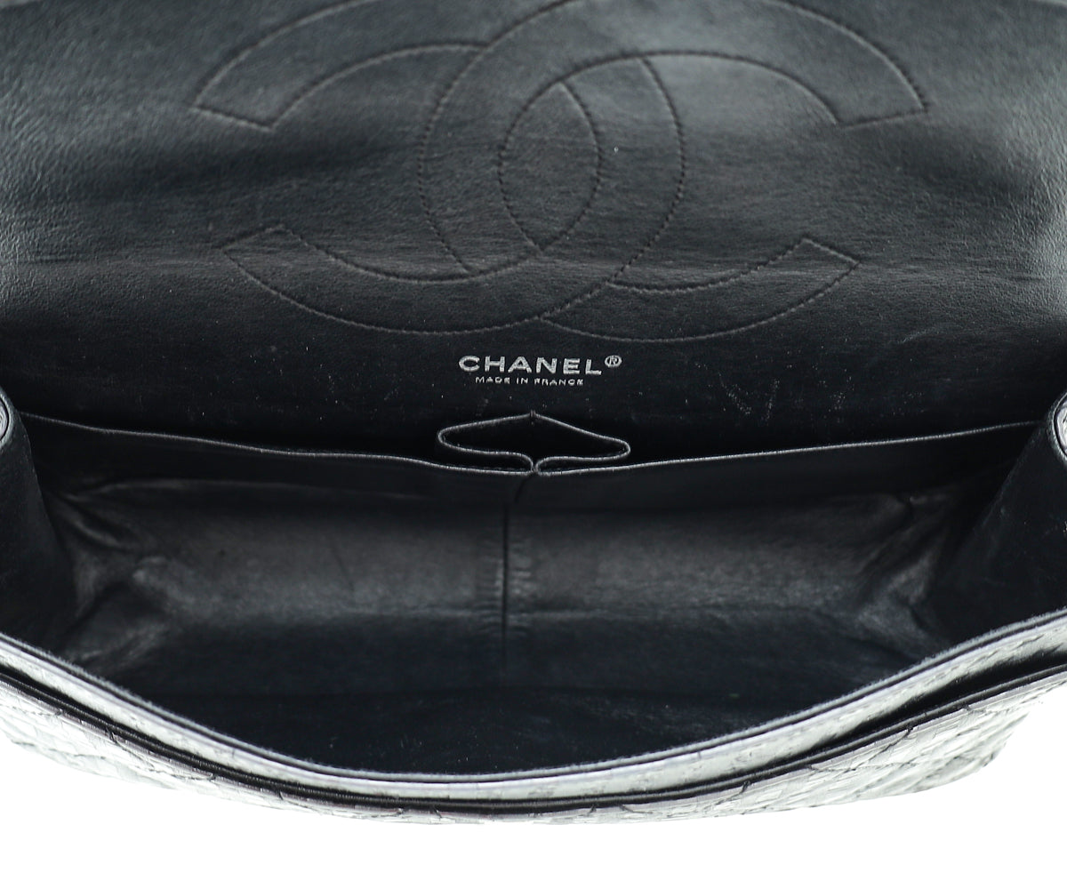 Chanel Dark Grey Reissue 2.55 Stripped Double Flap 227 Bag