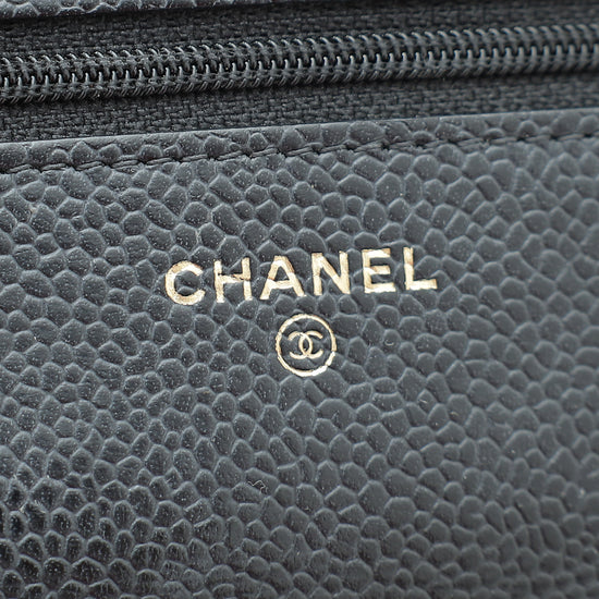 Chanel Black CC Classic Wallet On Chain