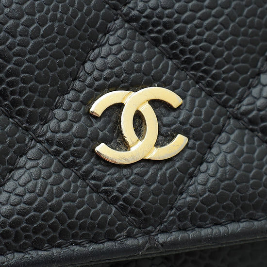 Chanel Black CC Classic Wallet On Chain