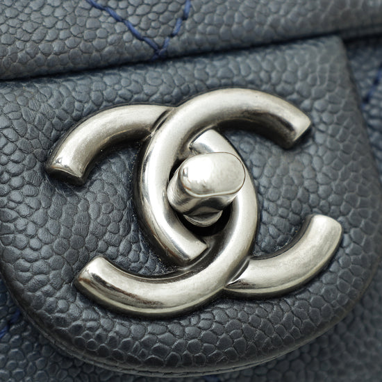 Chanel Blue CC Classic Quilted Chain Flap Bag