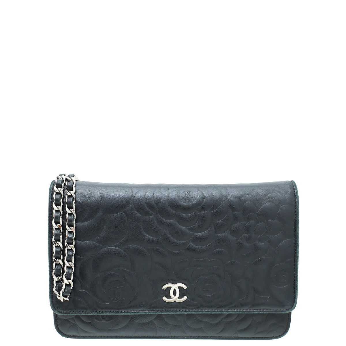 Chanel Black CC Camellia Flower Wallet On Chain – The Closet
